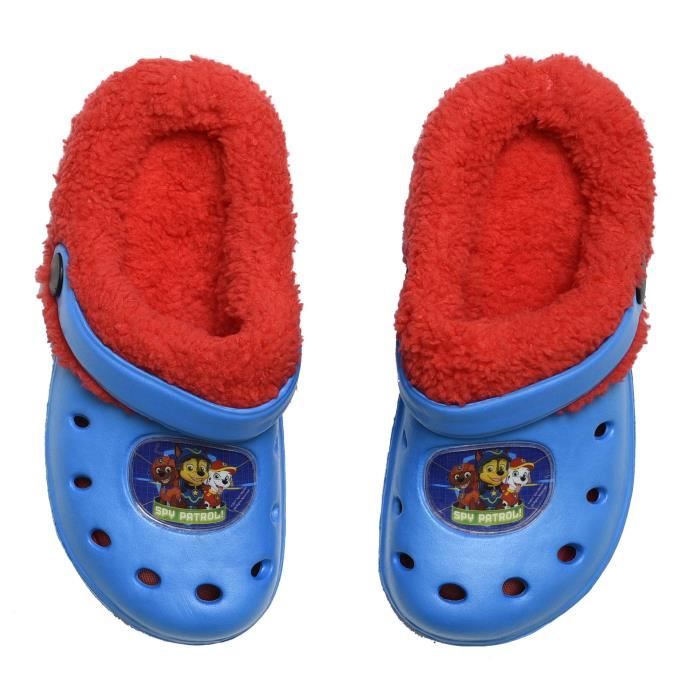 PAT'PATROUILLE Sabots Fourrés Bleu et Rouge Enfant Garçon