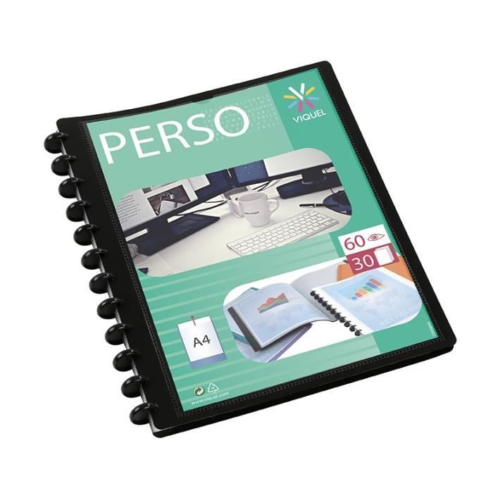 VIQUEL Protège-document Geode avec pochettes amovibles - 60 vues - Noir