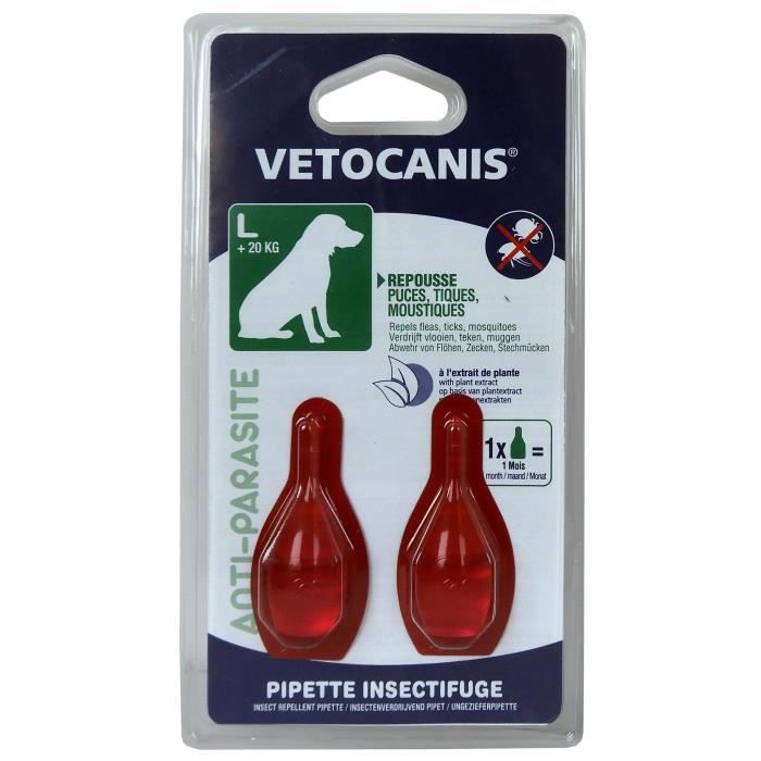 VETOCANIS PIPETTE ANTIPARASITAIRE 2X2ML GRAND CHIEN
