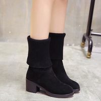 BOTTE Bottes de combat à tricoter en hiver pour femmes B BOTTE Bottes de combat à tricoter en hiver pour femmes B