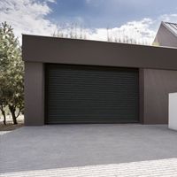 PORTE DE GARAGE Porte de garage grise enroulable motorisée Somfy - PORTE DE GARAGE Porte de garage grise enroulable motorisée Somfy -