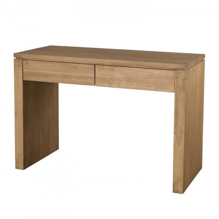 Console style contemporain en bois hévéa massif miel clair - L 109 cm