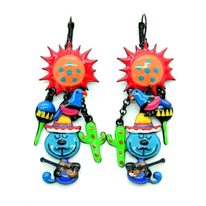 Lol Bijoux Jaune Matriochka Rouge Boucles d/'oreilles Poupée Russe