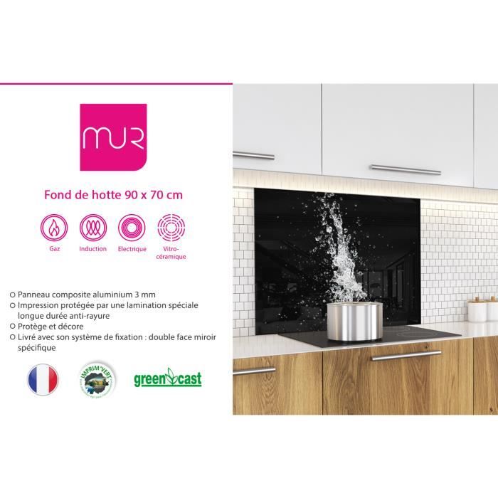 Fond de hotte "Eclaboussure d'eau sur3