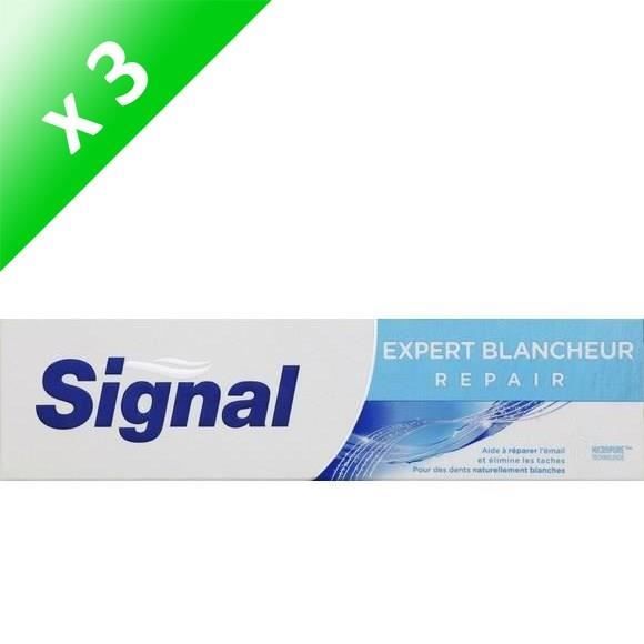 SIGNAL Lot de 3 dentifrices Expert Protection - Blancheur éclat - 75 ml