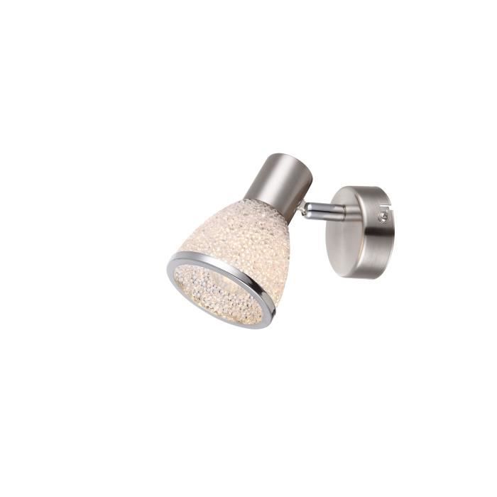 GLOBO Spot nickel mat LED L12 x l8,5 x h12,5 cm - Transparent