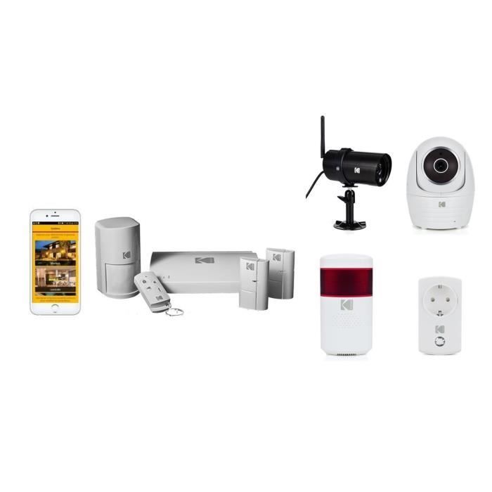 KODAK Pack alarme SA101 + 2 Caméras et accessoires