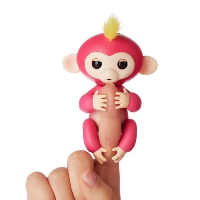 FINGERLINGS Bébé Singe Ouistiti Interactif Bella - Rose - 13 cm