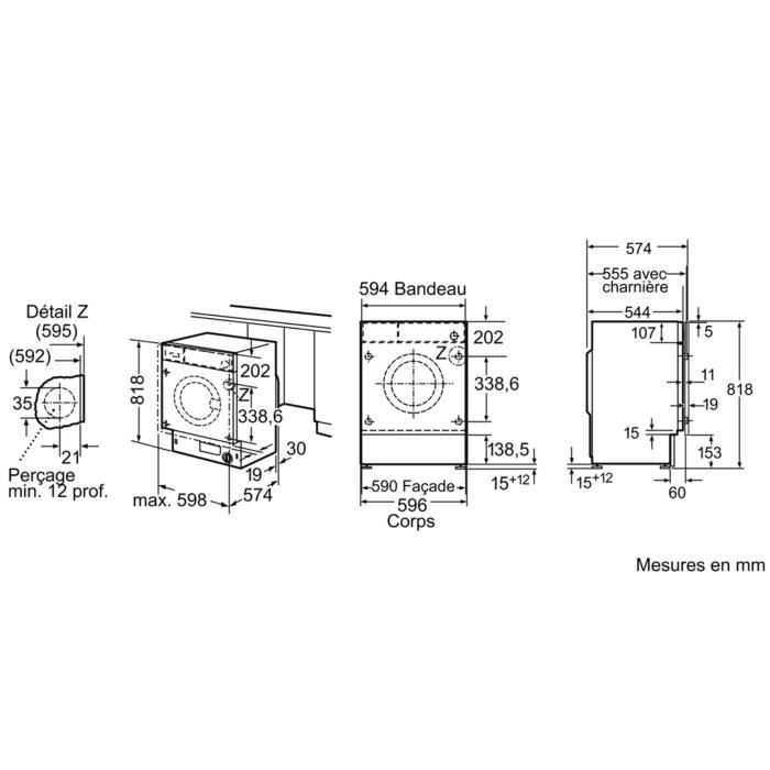Siemens - lave-linge intégrable 60cm 8kg3