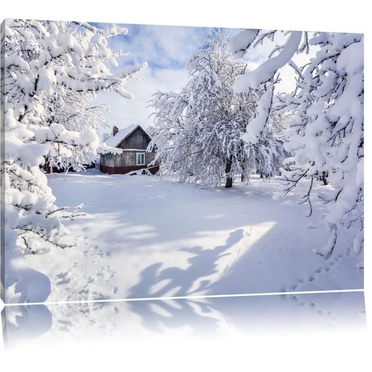 Tableau Déco Murale Sur Toile 120x80 Cm - Paysage D'Hiver Montagnes - Marque ARTTOR - Neuf