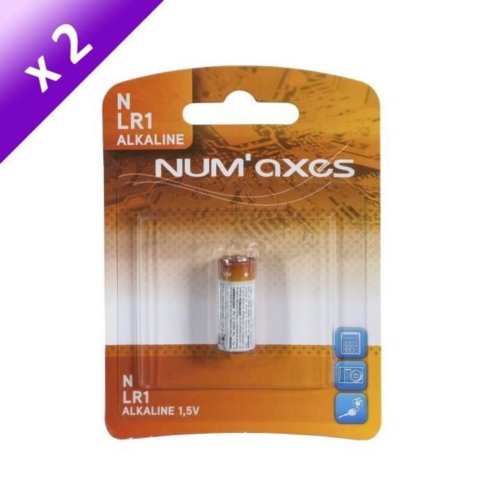 Lot de 2 - NUM'AXES Blister 1 pile LR1 alcaline 1,5 V
