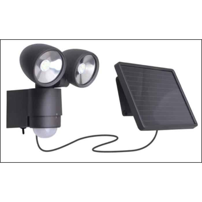 VOLTMAN Projecteur solaire LED - 2 Têtes Walle - Avec détecteur de mouvement - IP44