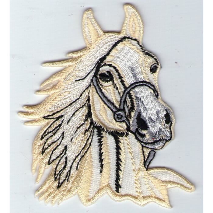 Écusson patch brodé thermocollant, ÂNE CHEVAL PONEY ** 5,5 x 5,5 cm ** Applique à repasser | Mercerie Loisirs et Passion