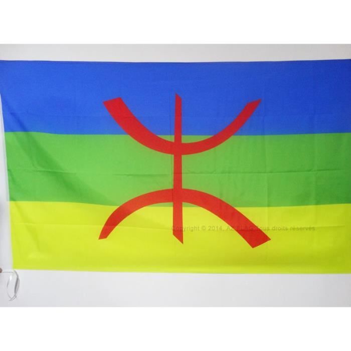 Autocollant Ovale Drapeau Kabyle / Berbère - Sticker Pour Voiture, Casque, Vitre, Support Identitaire