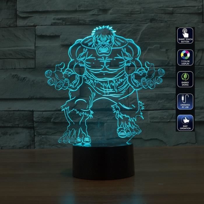 7 Couleurs Changeantes USB Powered 3D Bulbaison Light The