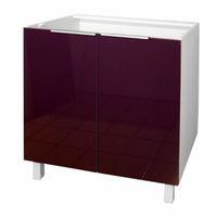 ELEMENTS BAS Caisson Portes bas 80 cm Aubergine Haute brillance ELEMENTS BAS Caisson Portes bas 80 cm Aubergine Haute brillance
