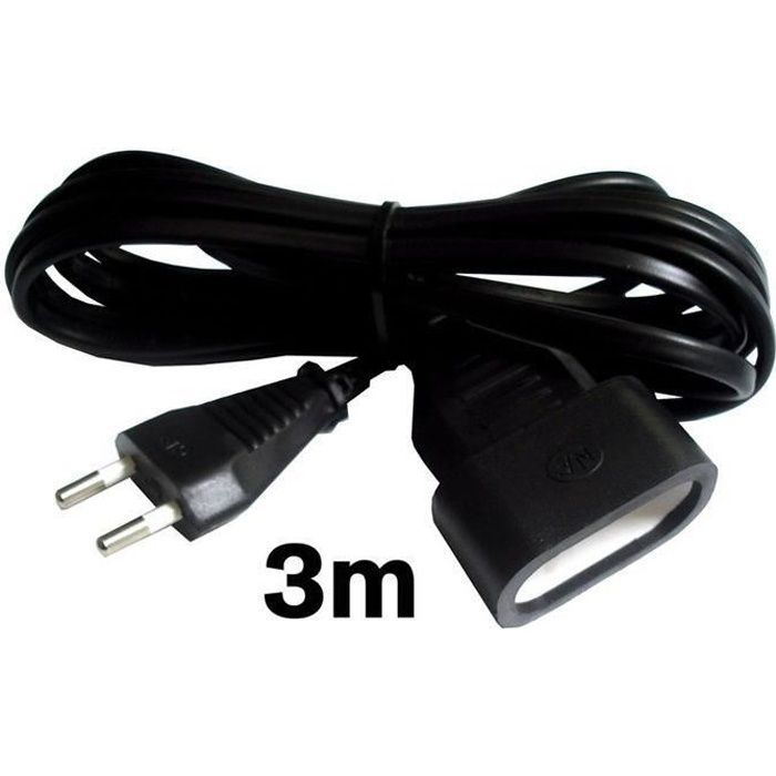 Rallonge electrique HO3VVH2F 2x075 Noir 3m