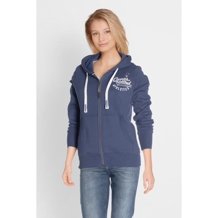 CAMPS Sweat à Capuche Zippé - Femme - Bleu indigo