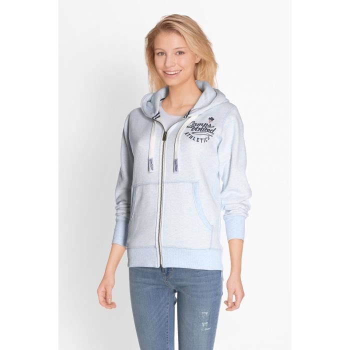 CAMPS Sweat à Capuche Zippé - Femme - Bleu ciel