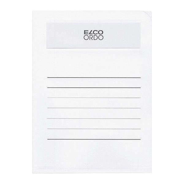ELBA 50 pochettes coins avec fenêtre Elco volumino - 22x31 - Kraft - Blanc