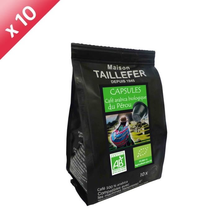 Lot de 10 Sachets de Café Arabica x10 dosettes - TAILLEFER
