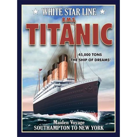 PLAQUE METAL 20X15cm BATEAU STAR RMS TITANIC   Achat / Vente TABLEAU