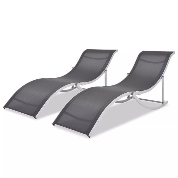 Bain En Et Longues Pliantes Pcs Chaises Soleil 2 Aluminium De 76ybfIvYg