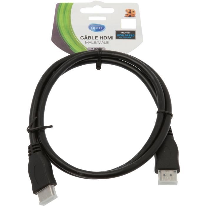 APM 550057 Câble HDMI Mâle / Mâle - Haut débit - 1 mètre