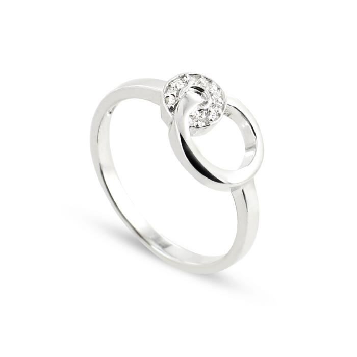TOUS MES BIJOUX Bague Anneaux Argent 925° et Oxydes Zirconium Femme