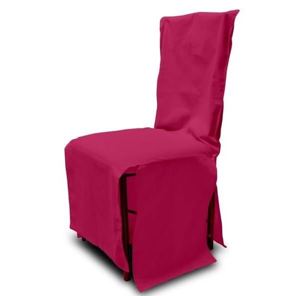 SOLEIL D'OCRE Housse de chaise en coton recyclé PANAMA Framboise