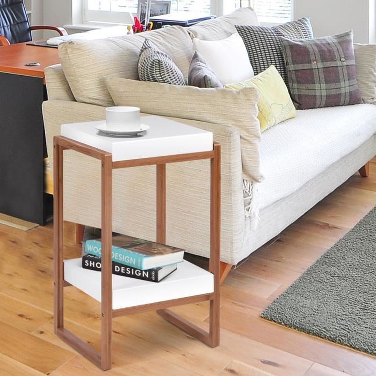 Chambre A Coucher Couleur 1 Bureau Rond Bois Massif Table De