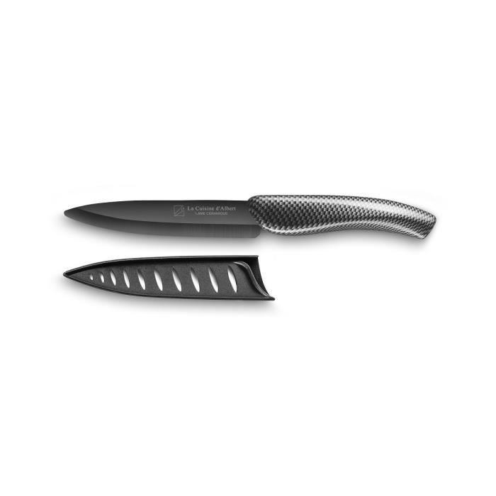LA CUISINE D'ALBERT 225005 Coffret 1 couteau de cuisine Checker - L 13 cm - Noir et gris métallisé