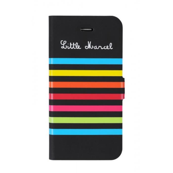 Little Marcel Coque pour iPhone 5/5S - Noir à rayures