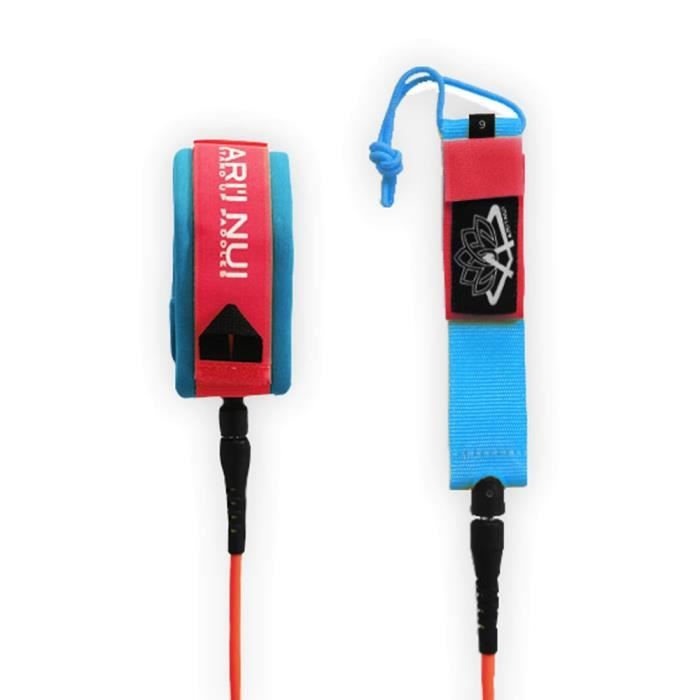 ARI'INUI Leash spirale Genou - Ø 9 mm - Rouge et Bleu