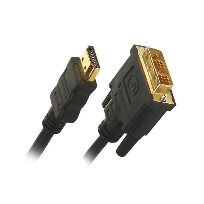 APM 530005 Câble HDMI Dvi Mâle / Mâle 1.3b - Plugs or - 1.8 m