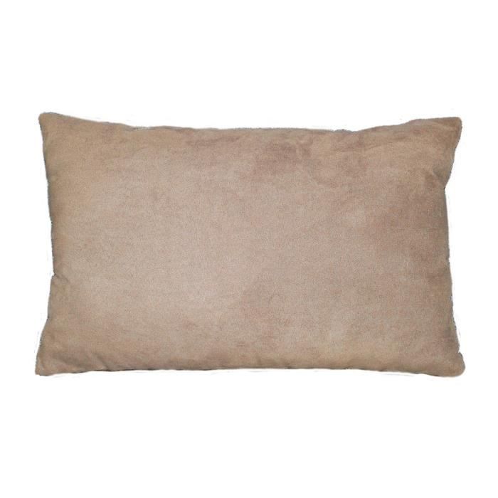 Coussin 30x50 cm suédine uni Sable