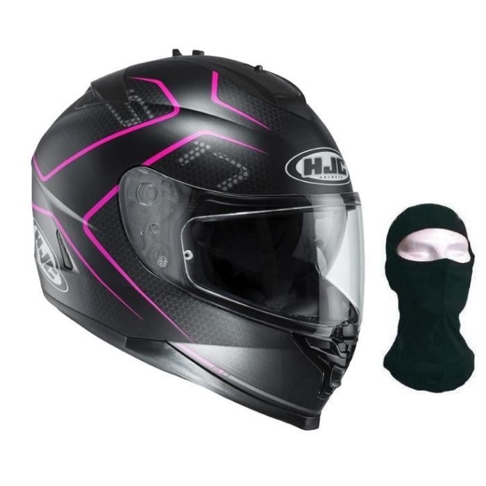 HJC Casque intégral IS-17 Lank noir Fushia + cagoule