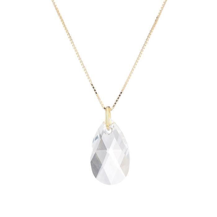 LES BIJOUX D'EMMA CRISTAL - Collier en Or et Cristal De Swarovski Coloris Cristal