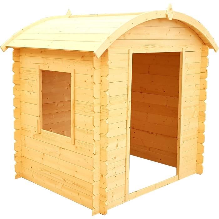 TIMBELA Cabane de jardin en bois à décorer pour enfant