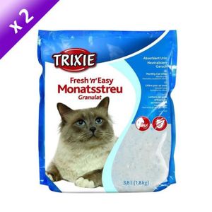 TRIXIE Lot de 2 Fresh'n'Easy granulés 3,8l pour chat
