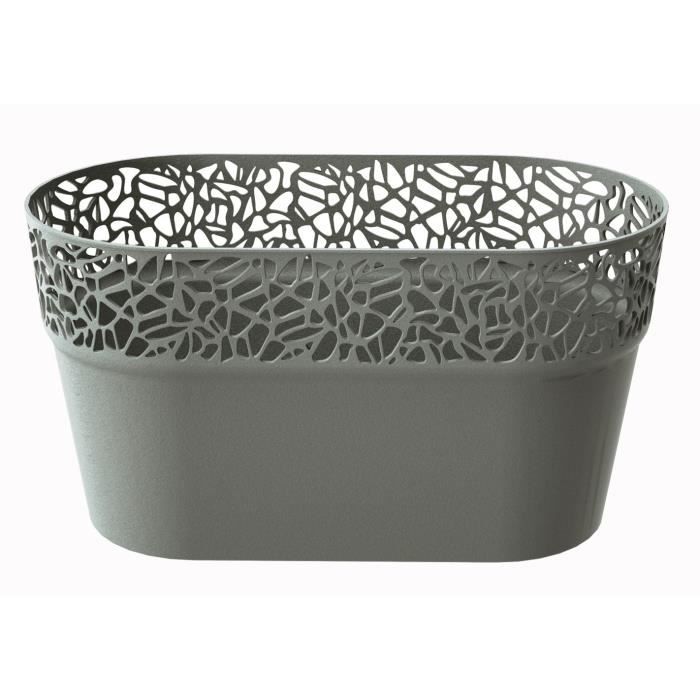 PROSPERPLAST Jardinière ovale Naturo - L 275 mm - Vieille pierre