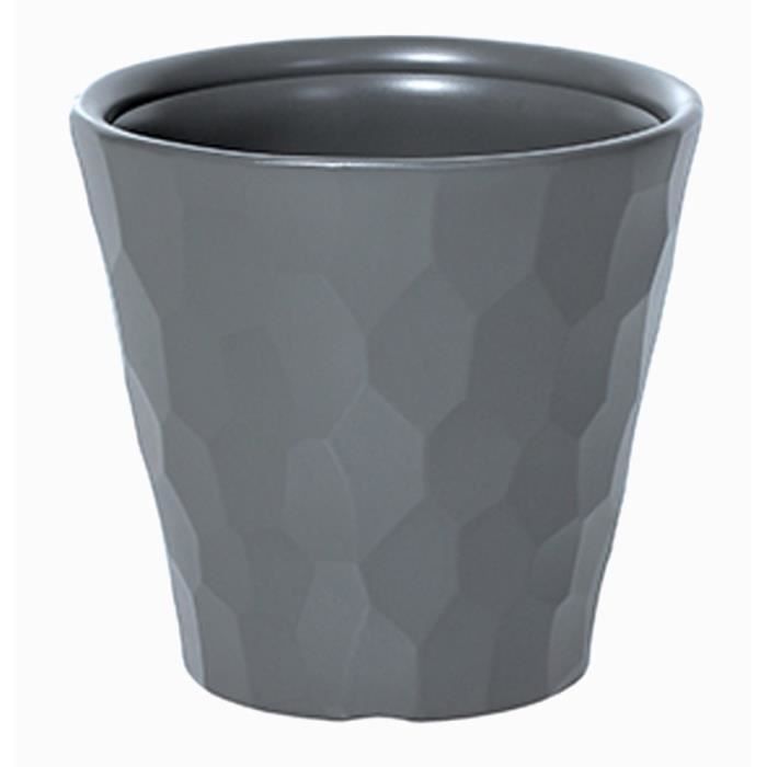 PROSPERPLAST Pot rond plastique Rocka - Ø 170 mm - Vieille pierre