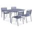 ensemble repas de jardin - table de jardin 150 cm en métal et 4
