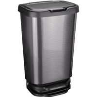 POUBELLE - CORBEILLE M-HOME Poubelle à pédale JIVE - 40 L - Effet carbo POUBELLE - CORBEILLE M-HOME Poubelle à pédale JIVE - 40 L - Effet carbo