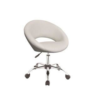 Fauteuil Chaise Bureau à Roulette Blanc Réglable Achat Vente