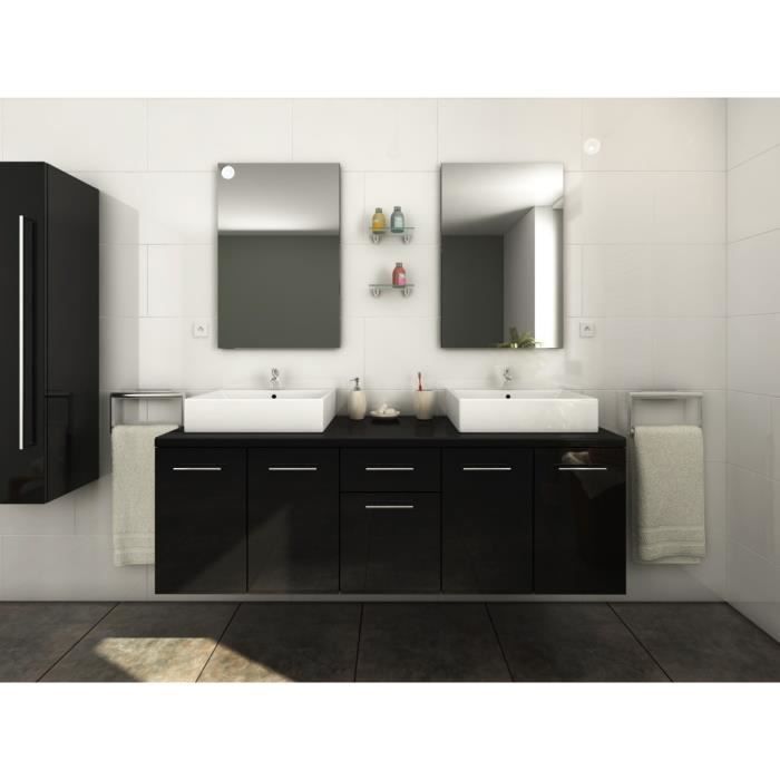 meuble salle de bain noir laque