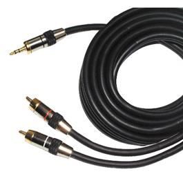 CORDON 2RCA MALE/JACK MALE Stéréo 3.5mm 5m
