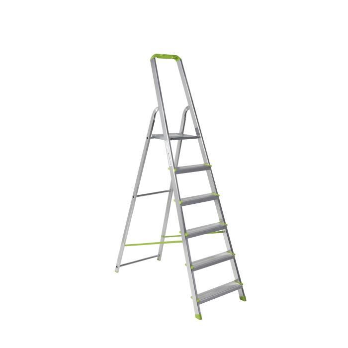 CENTAURE Escabeau en aluminium 6 marches avec tablette porte-outils