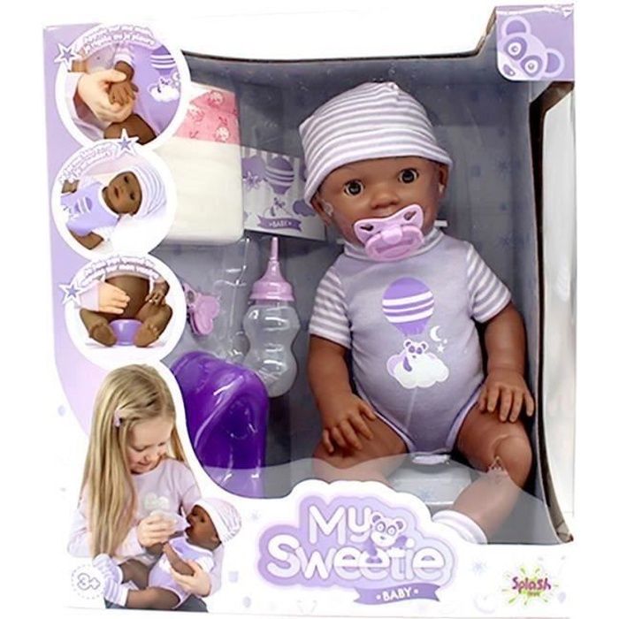 SPLASH-TOYS Poupon avec ses accessoires My sweetie baby - Violet