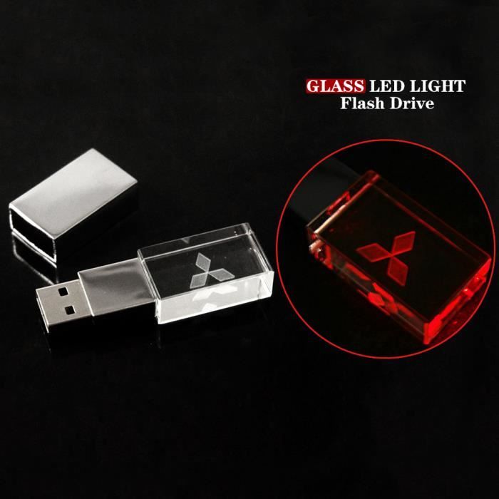 8 Go Cle Usb Pour Mitsubishi Logo De Voiture Rouge Lumiere Prix
